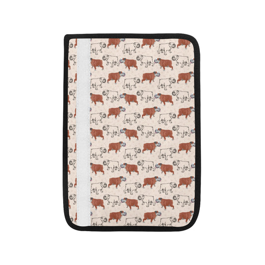 Bulldogs Pattern Print Design 04 Car Seat Belt Cover