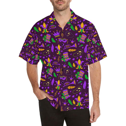 Mardi Gras Pattern Print Design 08 Men's Hawaiian Shirt