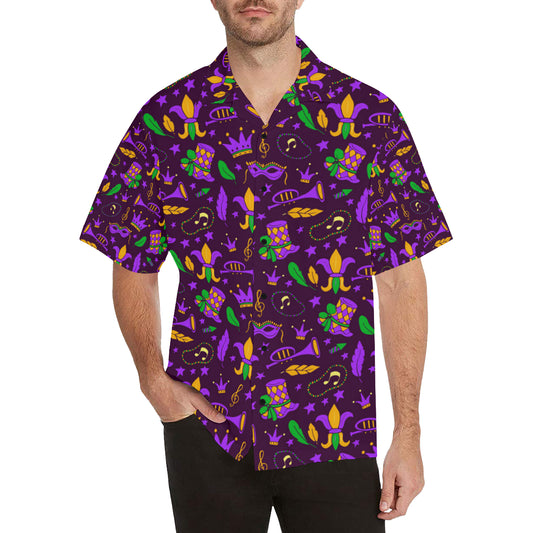 Mardi Gras Pattern Print Design 08 Men's Hawaiian Shirt