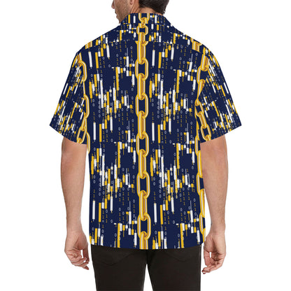 Cryptocurrency Chain Pattern Print Design 03 Men's Hawaiian Shirt