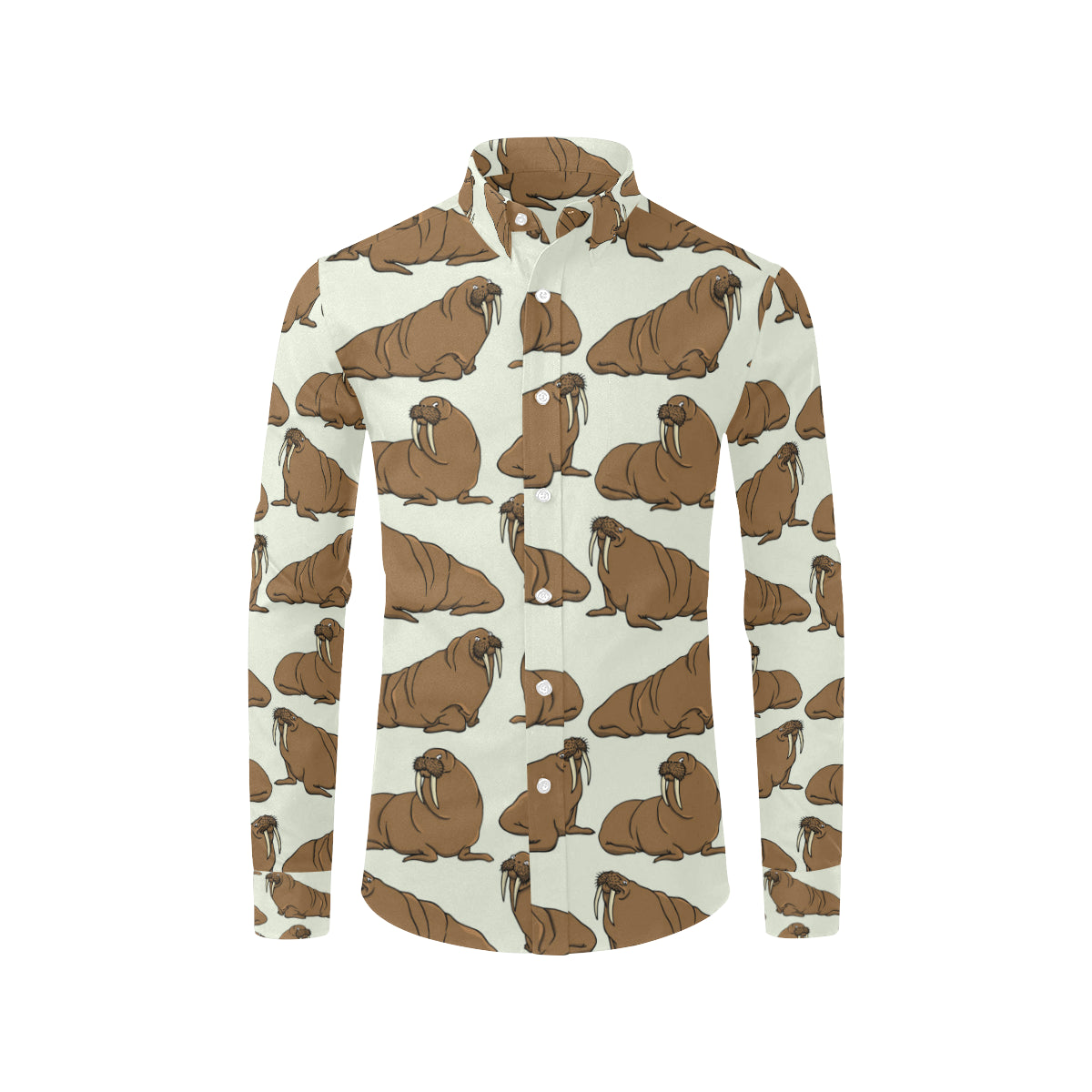 Walrus Pattern Print Design 03 Men's Long Sleeve Shirt