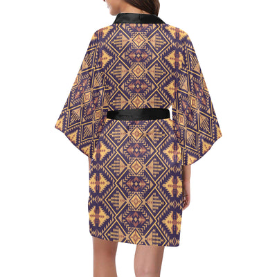 Aztec Pattern Print Design 09 Women's Short Kimono