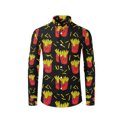 French Fried Pattern Print Design 03 Men's Long Sleeve Shirt