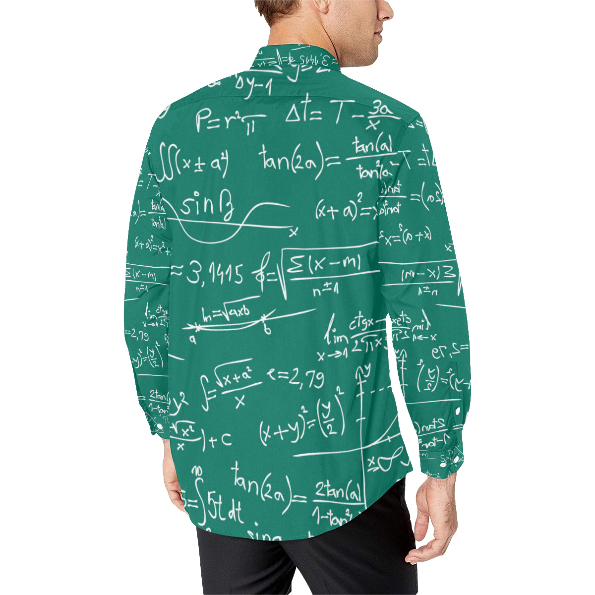 Math Pattern Print Design 01 Men's Long Sleeve Shirt