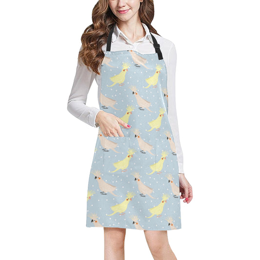 Cockatiel Pattern Print Design 03 Apron with Pocket