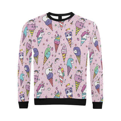 Ice Cream Pattern Print Design IC05 Men Long Sleeve Sweatshirt
