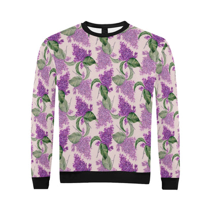 Lilac Pattern Print Design LI02 Men Long Sleeve Sweatshirt