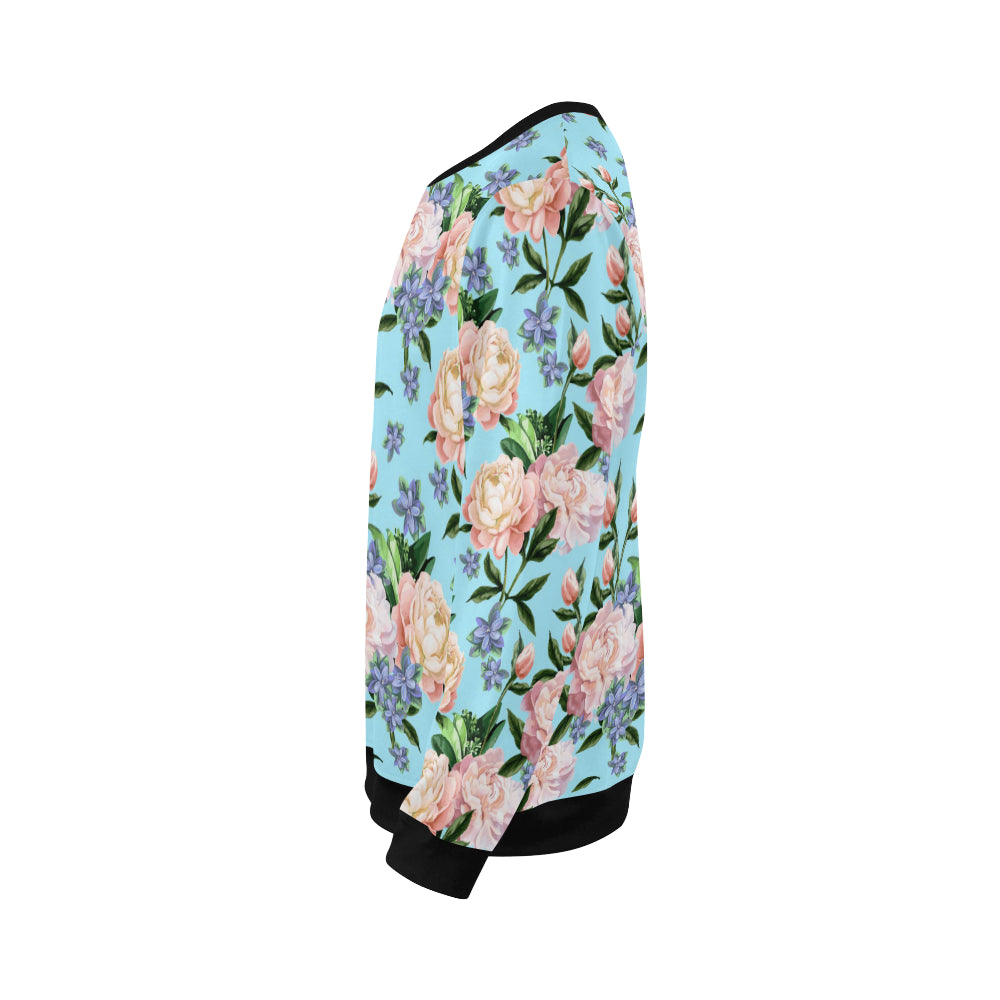 Peony Pattern Print Design PE02 Men Long Sleeve Sweatshirt