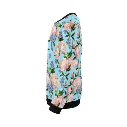 Peony Pattern Print Design PE02 Men Long Sleeve Sweatshirt