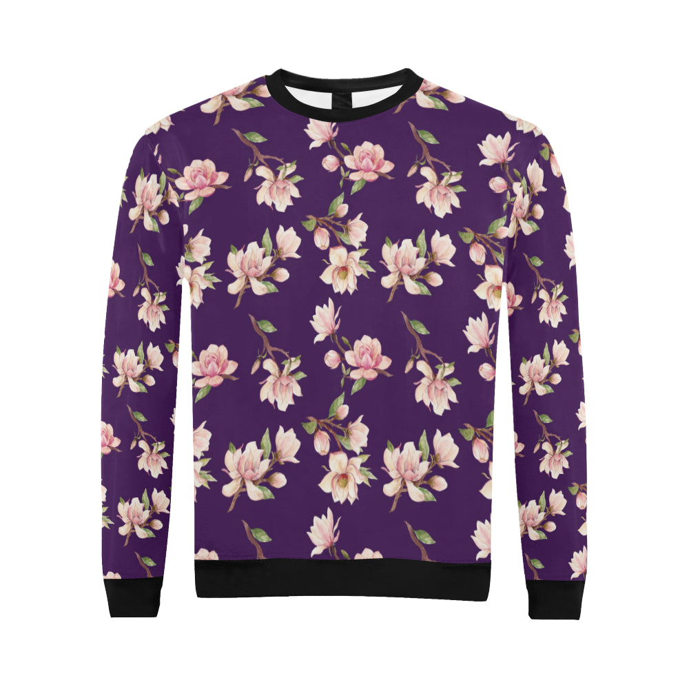 Magnolia Pattern Print Design MAG02 Men Long Sleeve Sweatshirt