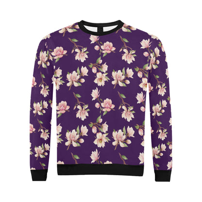 Magnolia Pattern Print Design MAG02 Men Long Sleeve Sweatshirt