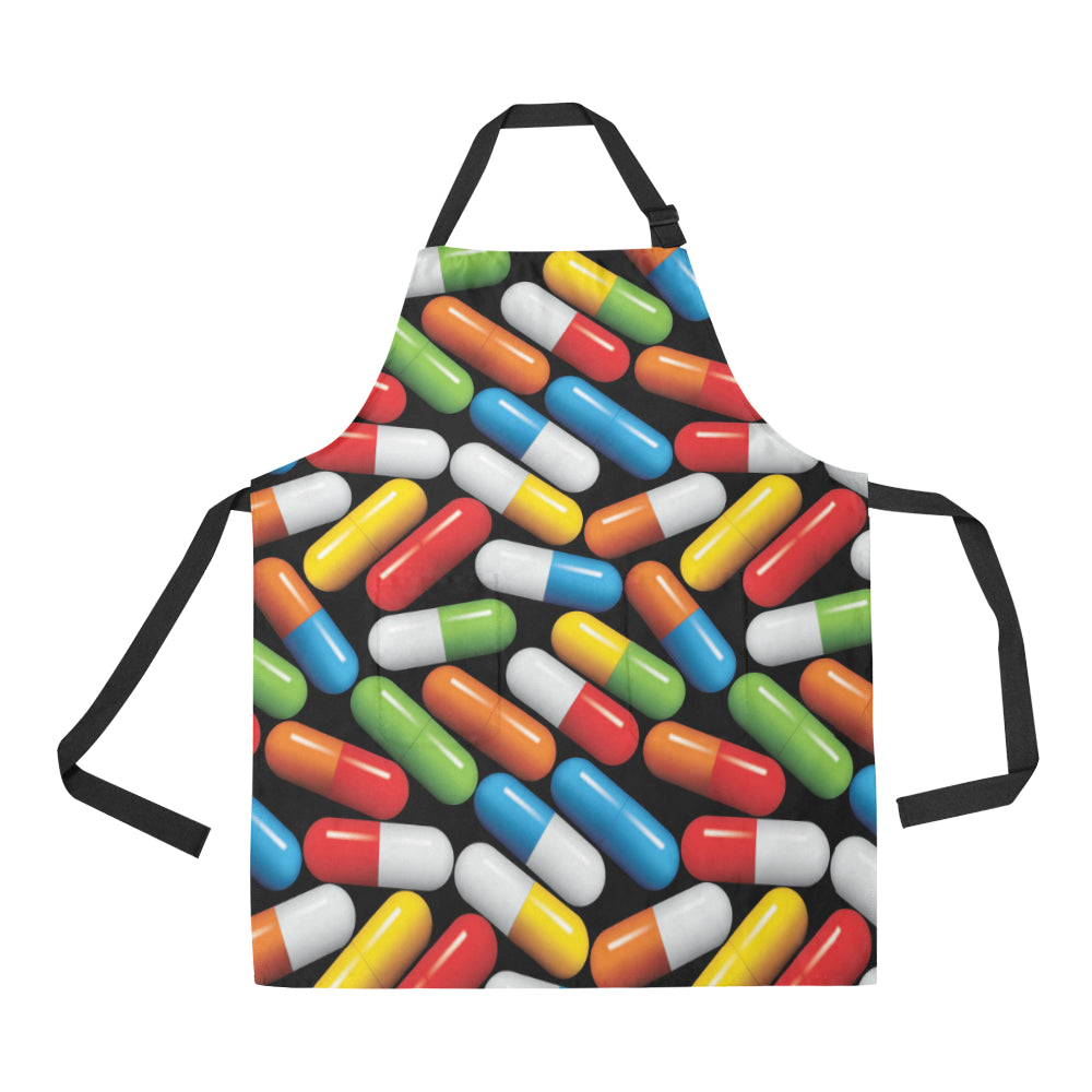 Pill Pattern Print Design A02 Apron with Pocket