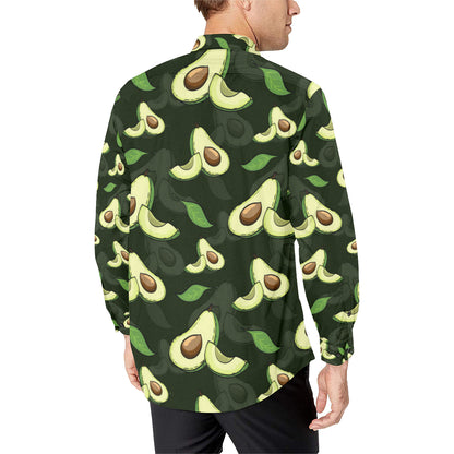 Avocado Pattern Print Design AC07 Men's Long Sleeve Shirt