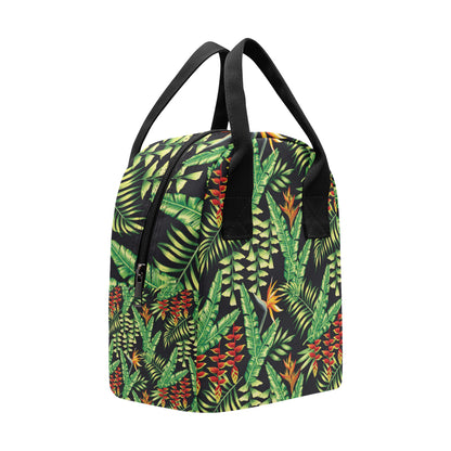Hawaiian Flower Tropical Palm Leaves Insulated Lunch Bag