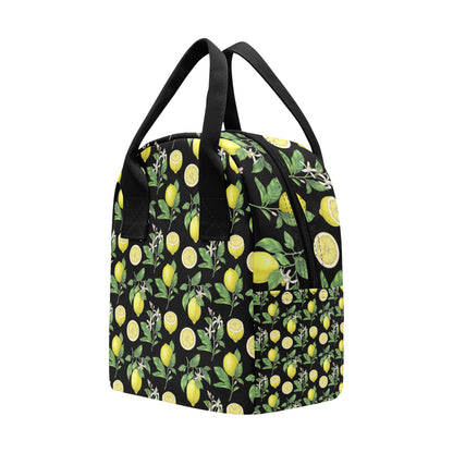 Lemon Pattern Print Design LM02 Insulated Lunch Bag