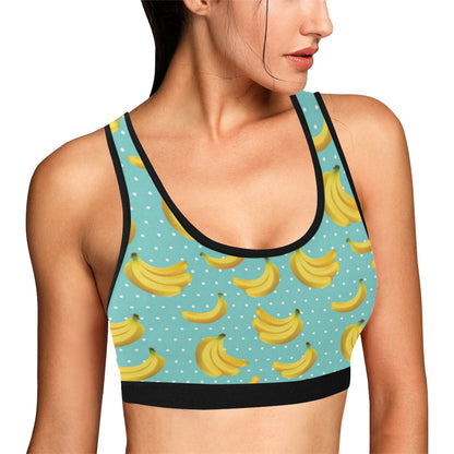 Banana Pattern Print Design BA02 Sports Bra