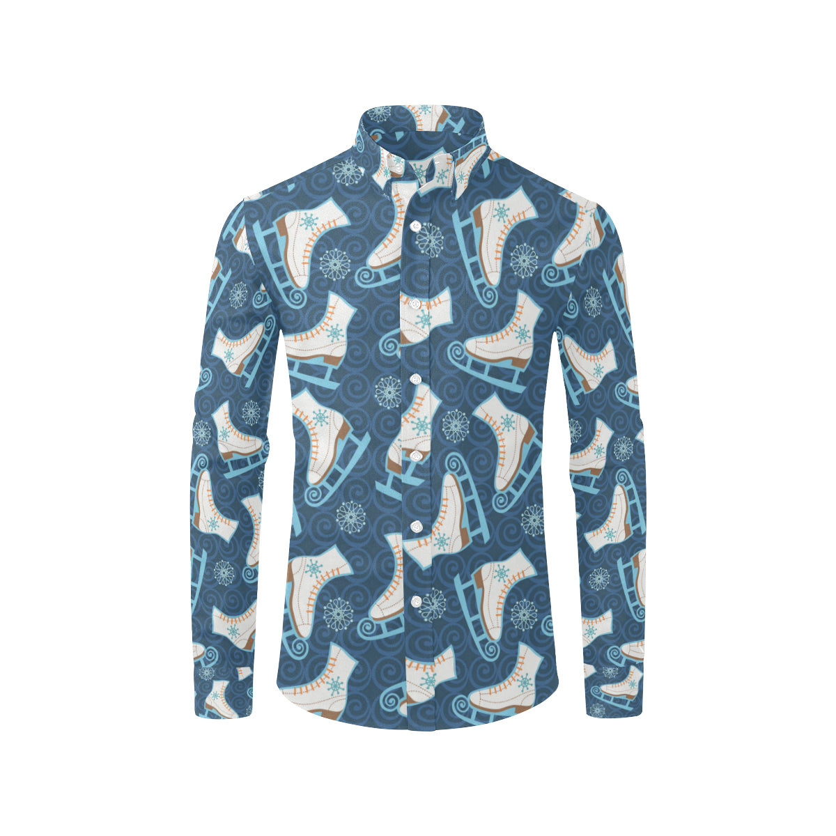 Ice Skate Pattern Print Design 01 Men's Long Sleeve Shirt