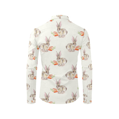Rabbit Pattern Print Design 01 Men's Long Sleeve Shirt