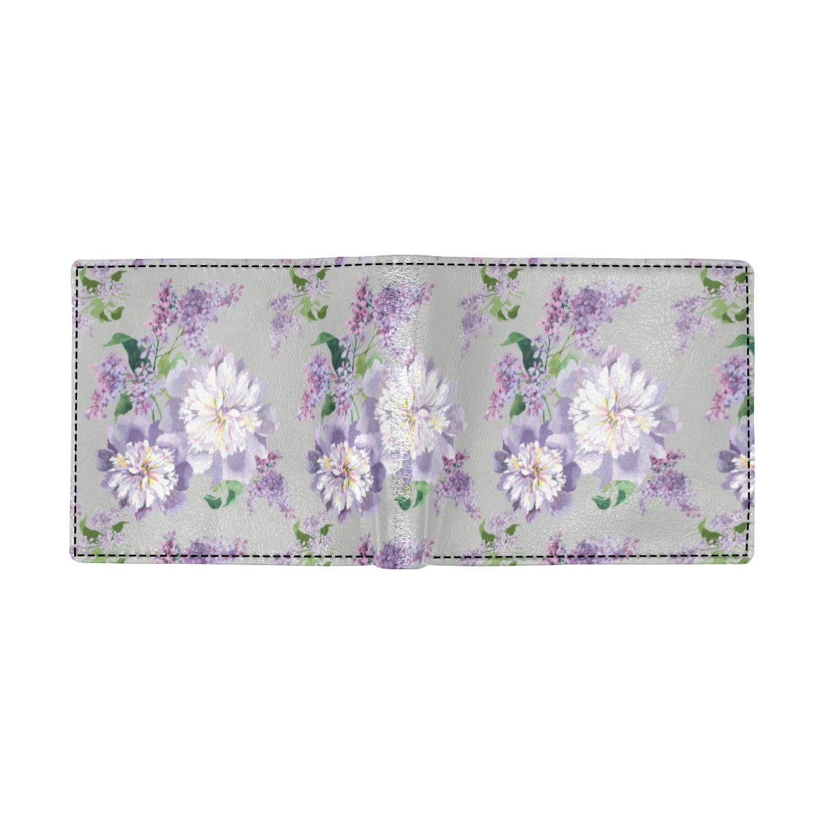 Lilac Pattern Print Design LI07 Men's ID Card Wallet