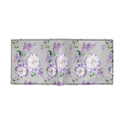 Lilac Pattern Print Design LI07 Men's ID Card Wallet