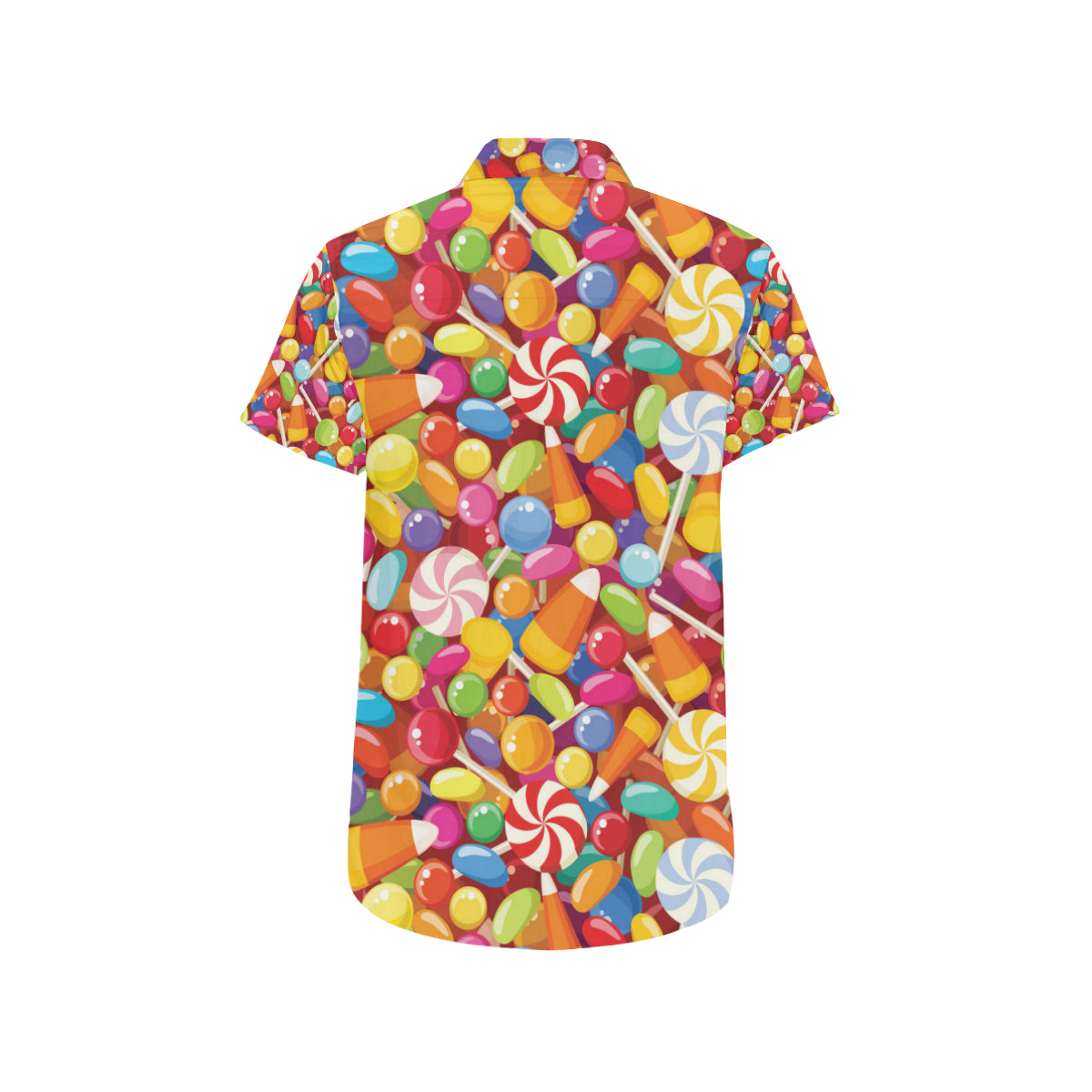 Candy Pattern Print Design 02 Men's Short Sleeve Button Up Shirt