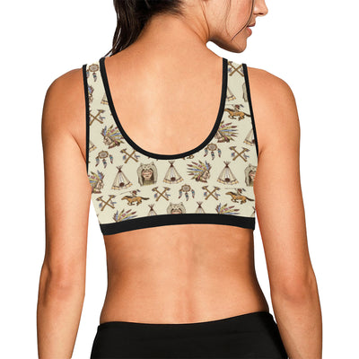 Native Indian Pattern Design Print Sports Bra