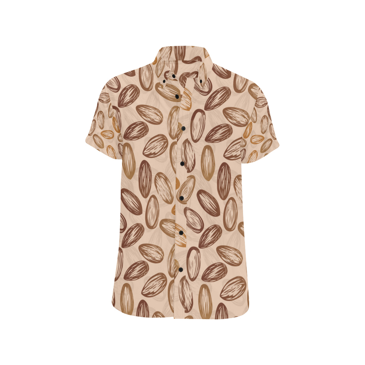 Almond Pattern Print Design 02 Men's Short Sleeve Button Up Shirt