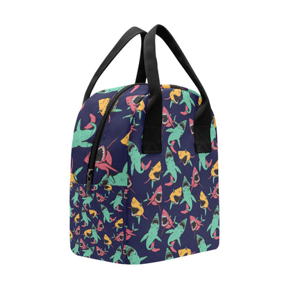 Shark Bite Pattern Insulated Lunch Bag