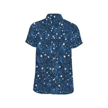 Cosmic Pattern Print Design 05 Men's Short Sleeve Button Up Shirt