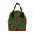 Red Hibiscus Embroidered Pattern Print Design HB03 Insulated Lunch Bag