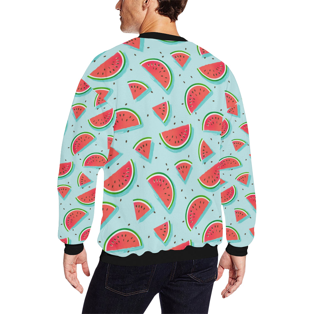 Watermelon Pattern Print Design WM03 Men Long Sleeve Sweatshirt