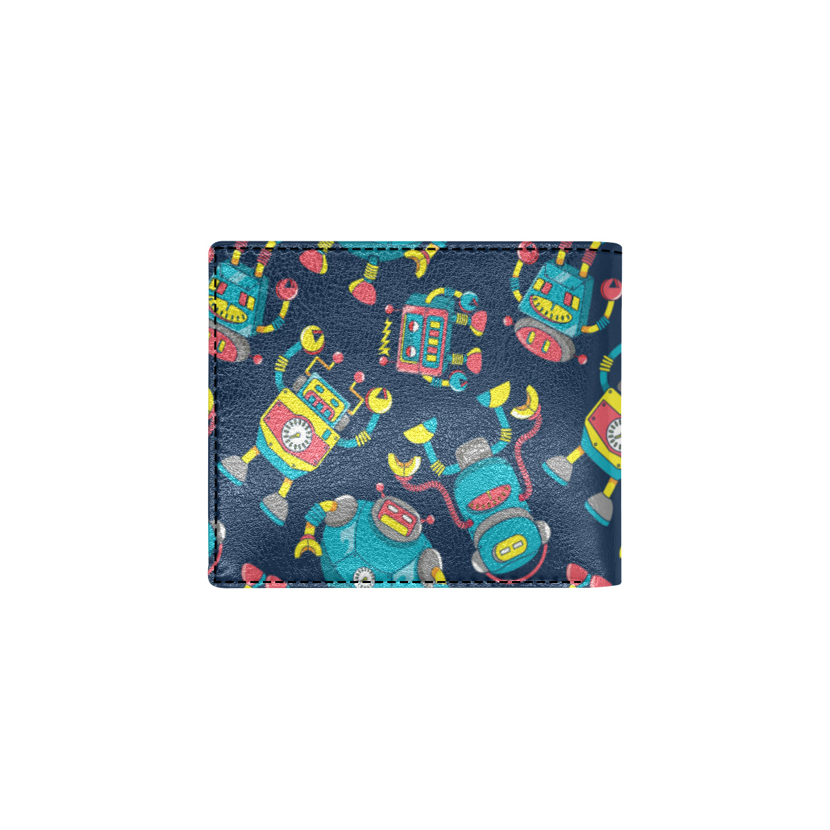 Robot Pattern Print Design A05 Men's ID Card Wallet