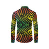 Rainbow Zebra Themed Print Men's Long Sleeve Shirt
