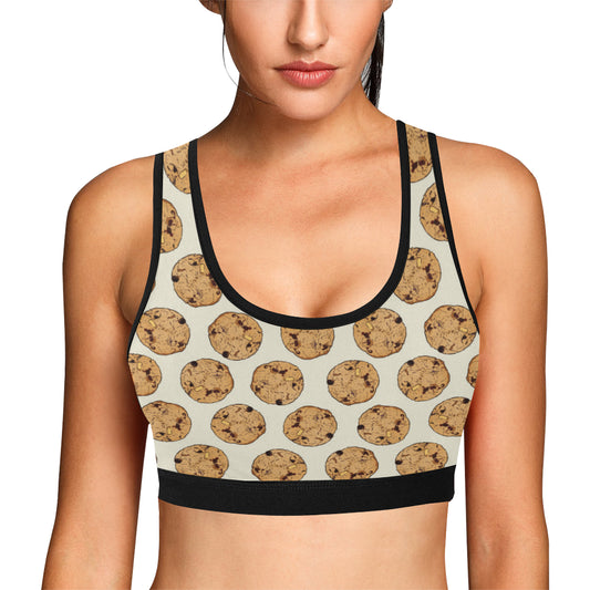 Cookie Pattern Print Design 05 Sports Bra