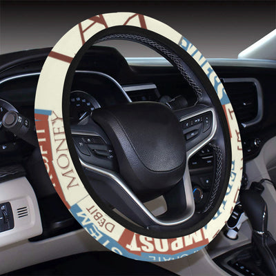 Accounting Financial Pattern Print Design 01 Steering Wheel Cover with Elastic Edge