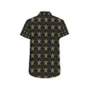 Gold Tribal Turtle Polynesian Design Men's Short Sleeve Button Up Shirt