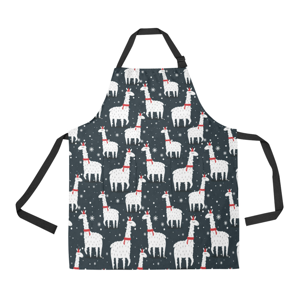 Alpaca Pattern Print Design 04 Apron with Pocket