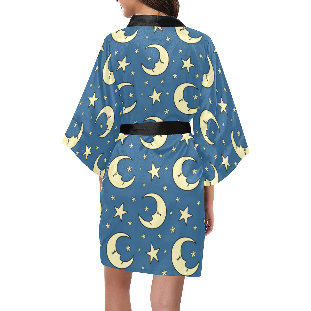Moon Night Pattern Print Design 03 Women's Short Kimono
