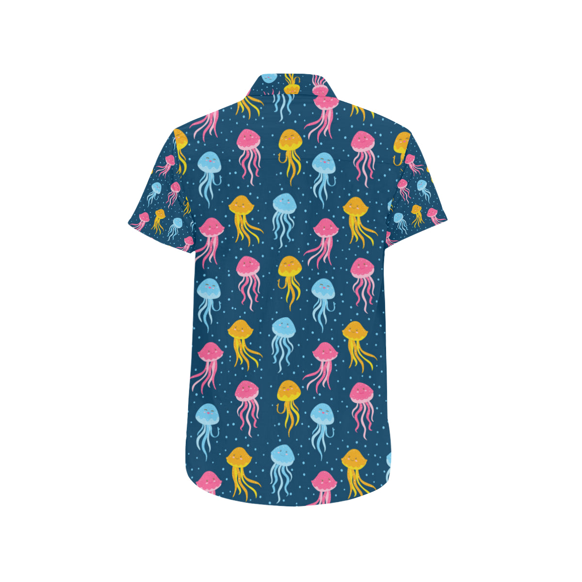 Jellyfish Pattern Print Design 04 Men's Short Sleeve Button Up Shirt