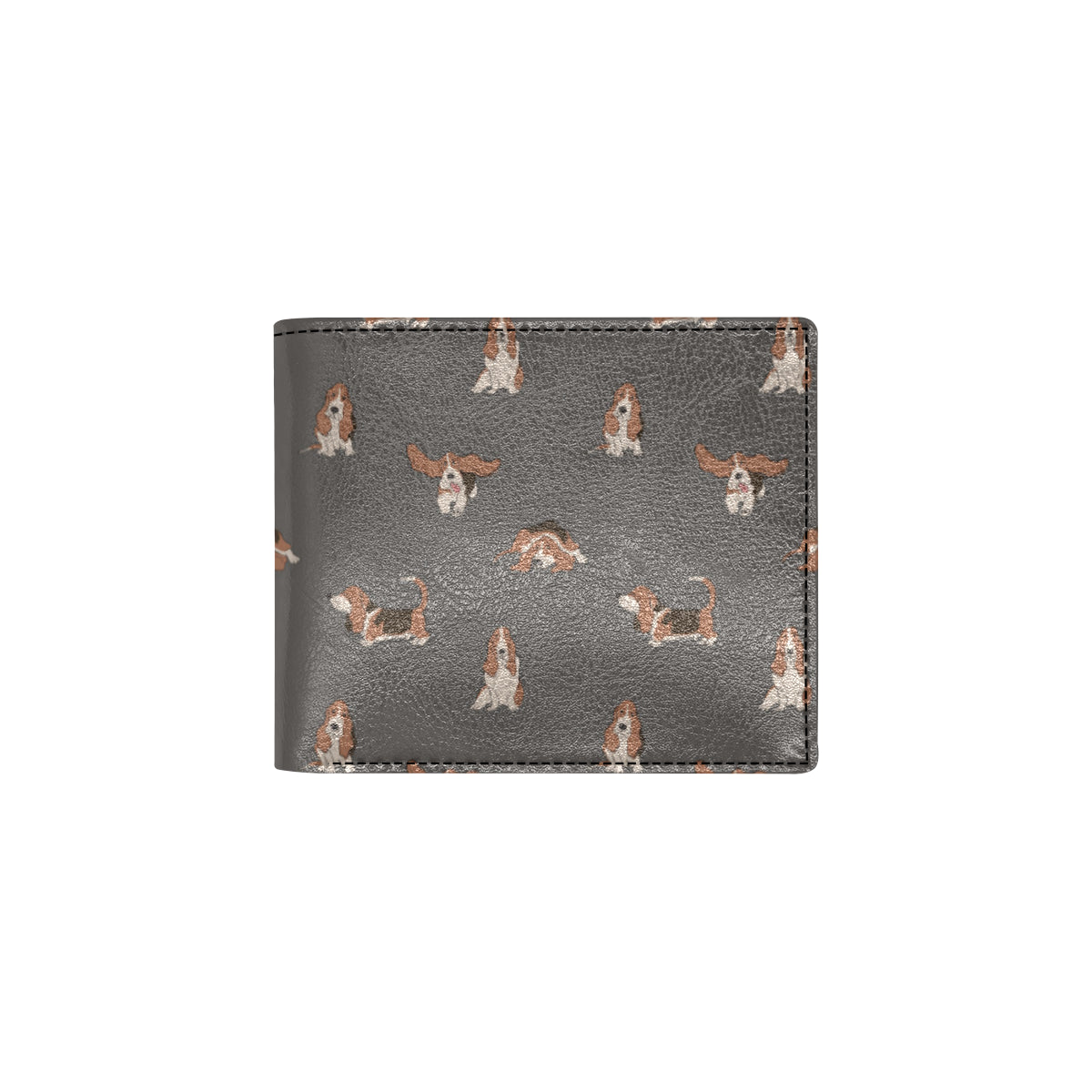 Basset Hound Pattern Print Design 03 Men's ID Card Wallet