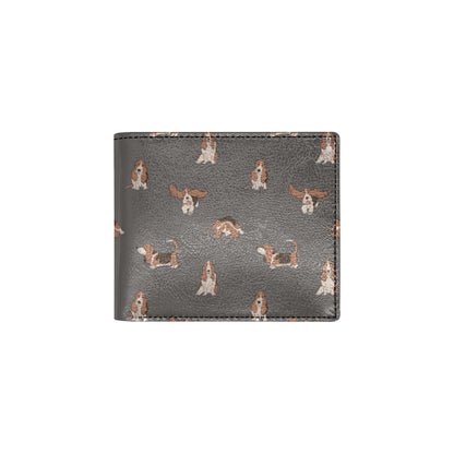 Basset Hound Pattern Print Design 03 Men's ID Card Wallet