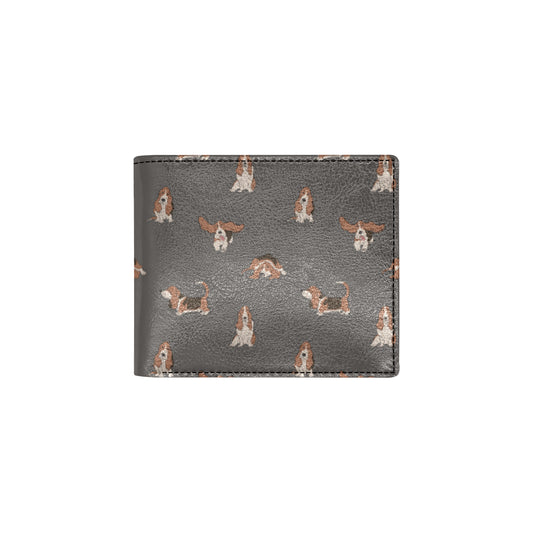 Basset Hound Pattern Print Design 03 Men's ID Card Wallet
