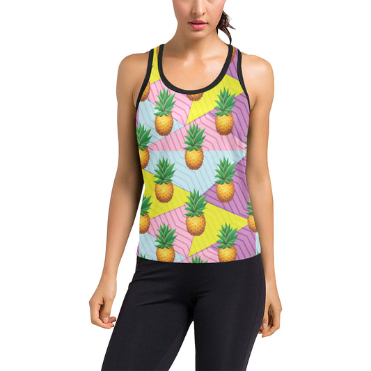 Pineapple Pattern Print Design PP05 Women's Racerback Tank Top