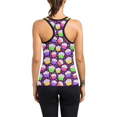 Cupcake Pattern Print Design CP07 Women's Racerback Tank Top