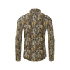 Elegant Gold leaf Print Men's Long Sleeve Shirt