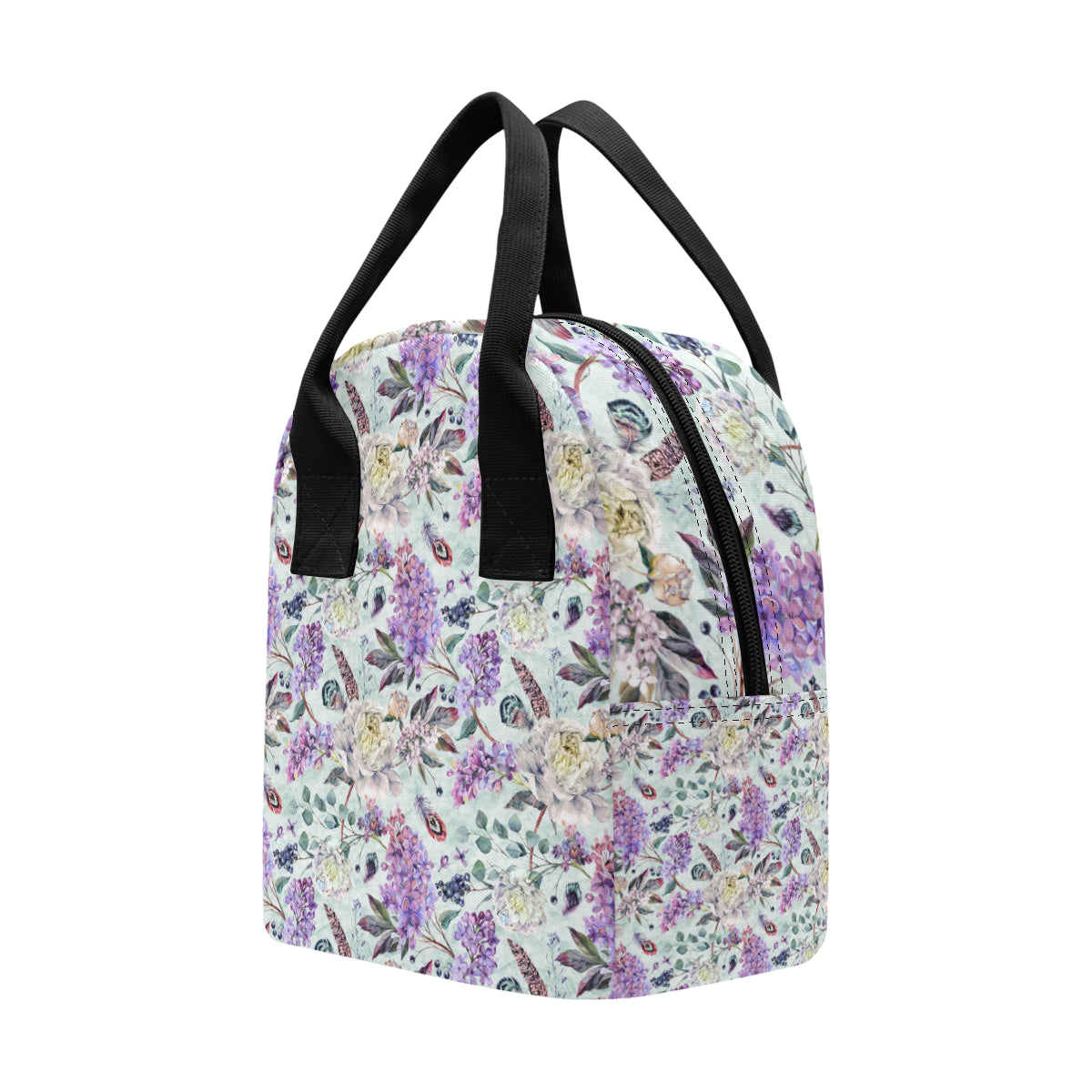 Lilac Pattern Print Design LI06 Insulated Lunch Bag