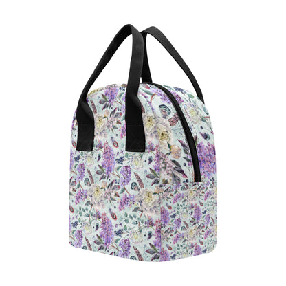 Lilac Pattern Print Design LI06 Insulated Lunch Bag