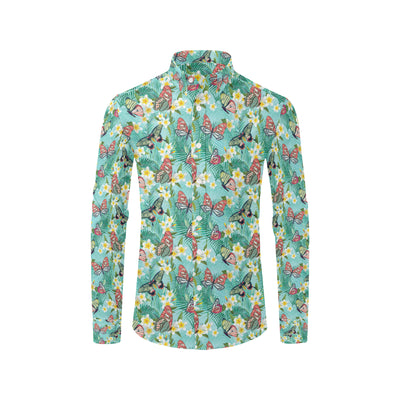 Butterfly Pattern Print Design 09 Men's Long Sleeve Shirt