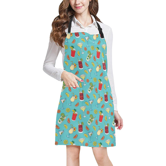 Cocktail Pattern Print Design 05 Apron with Pocket