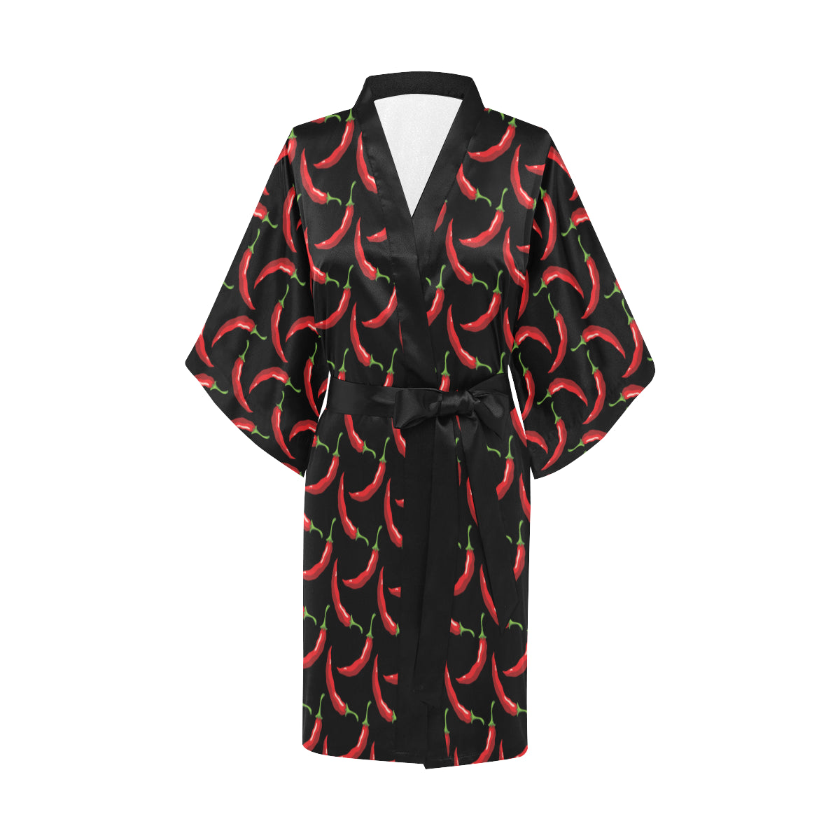 Chilli Pepper Pattern Print Design 01 Women's Short Kimono